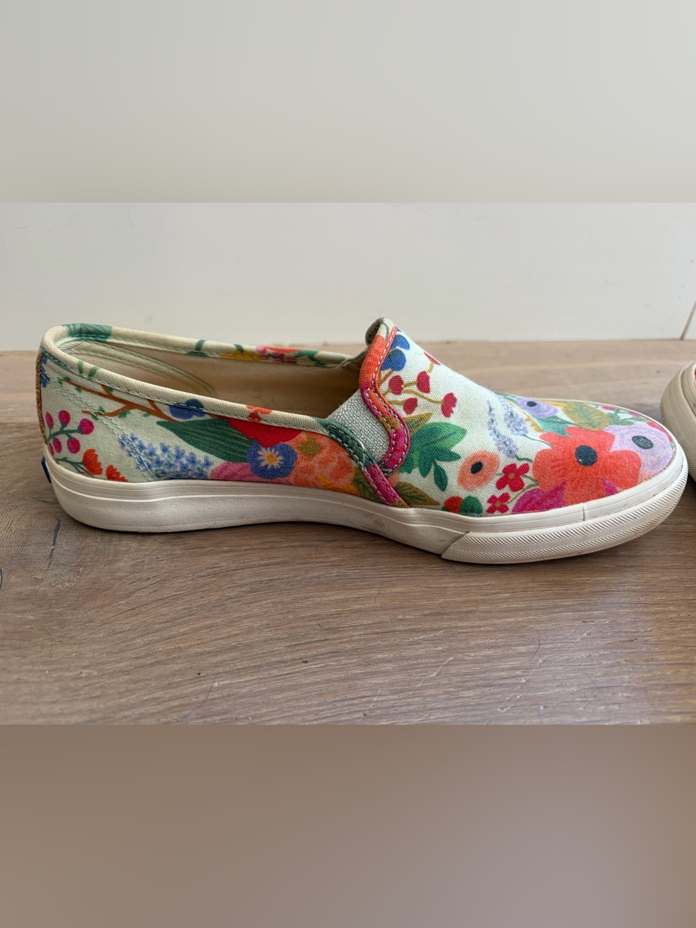 Keds rifle paper company slip on casual floral preppy - sz 8 - Picture 6 of 11